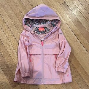 Joules Light Pink Floral Lined Raincoat
